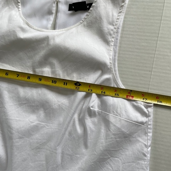 Trouve White Fringe Trim Lined Hem Tank Top Blouse Shirt Size S - Picture 6 of 8